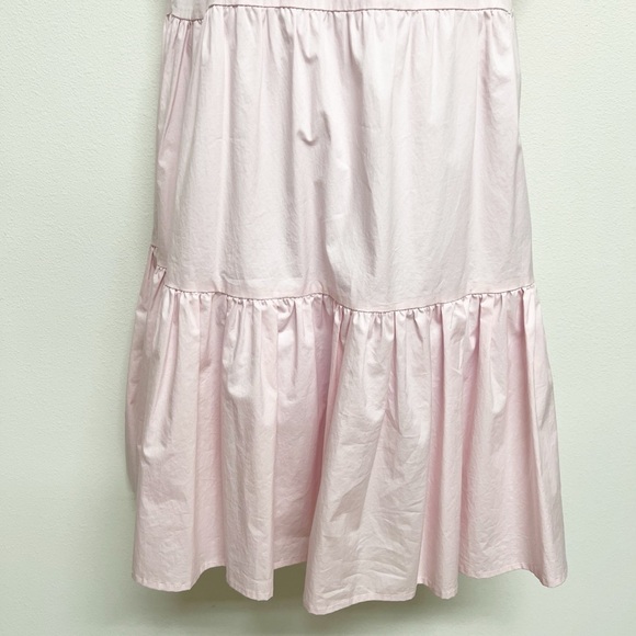 MONICA NERA Womens Pink Cotton Artelier Made to Order Tiered Mini Dress Size M - Picture 4 of 10